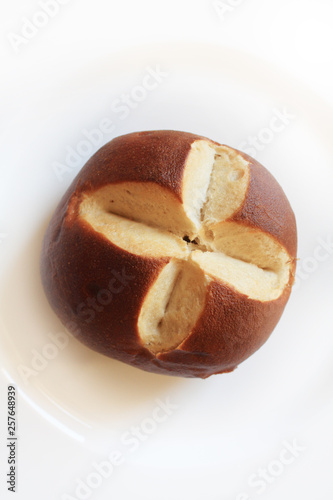 Fresh buFresh bun on the white backgroundn on the white background photo