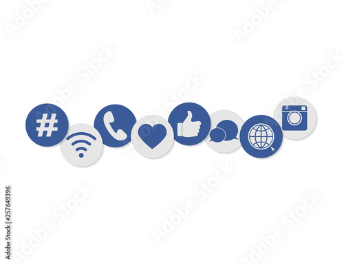 Internet web social media icons set