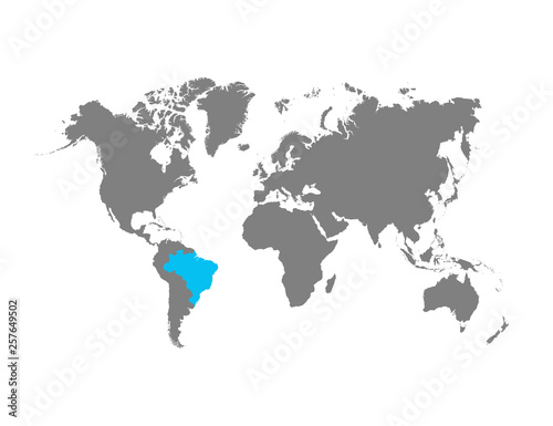 Brazil map is highlighted in blue on the world map