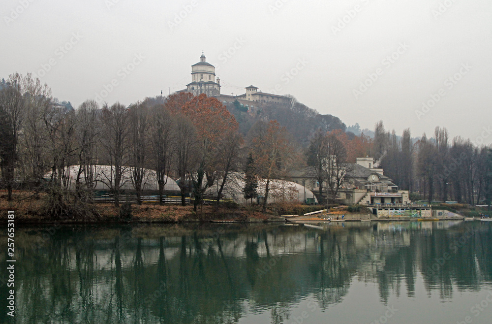 Fototapeta premium View of Capuchin Monastery and the Po river in Turin