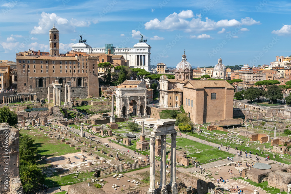 Panoramic view of the Roman forum