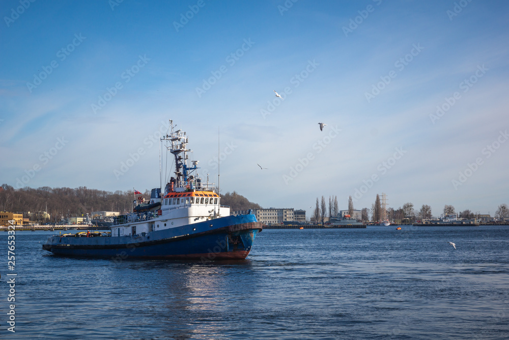 Wharf in the port in Gdynia, Pomorskie, Poland