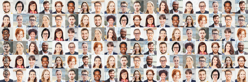 Panorama Portrait Collage von Geschäftsleuten