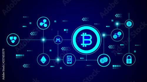 bit coin sign icon. From crypto set