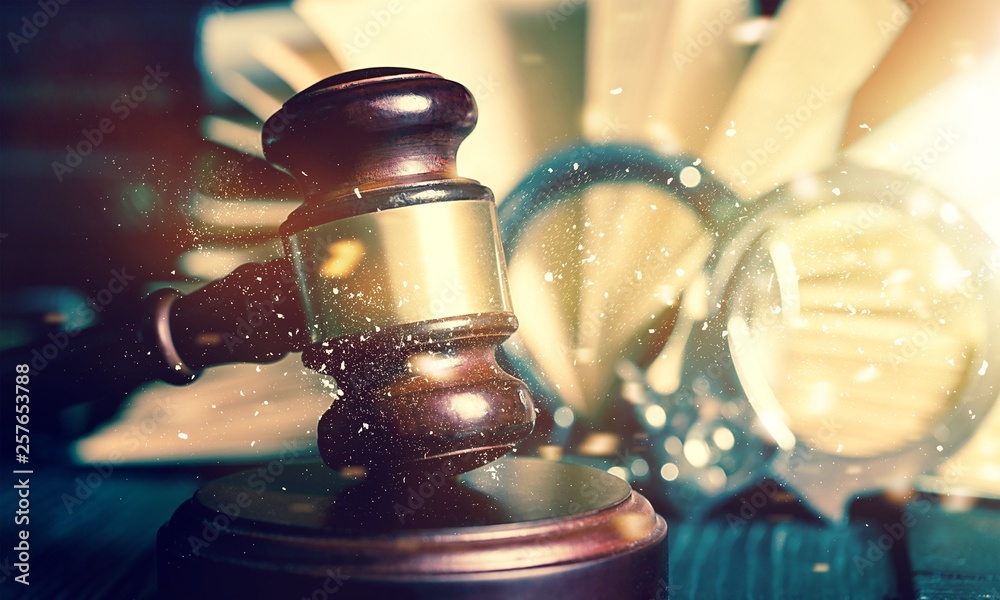 Wooden judge gavel, close-up view Wooden judge gavel, close-up view