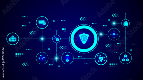 bitcoin shield icon. From crypto set