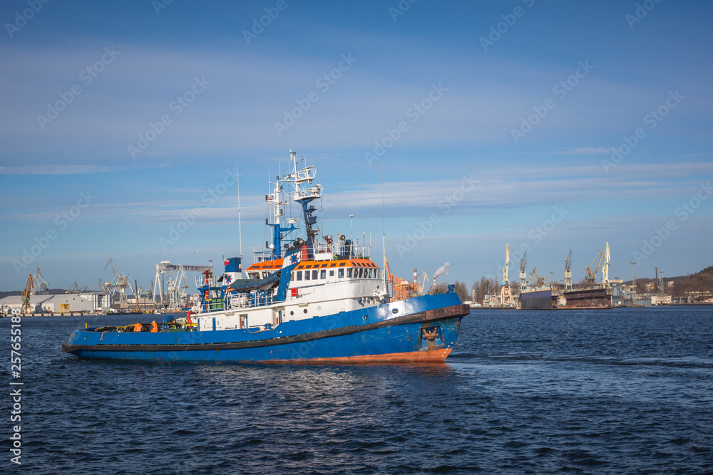 Wharf in the port in Gdynia, Pomorskie, Poland