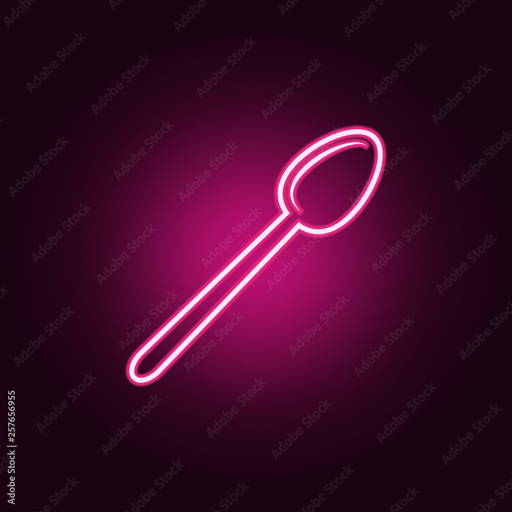 a spoon icon. Elements of kitchen tools in neon style icons. Simple icon for websites, web design, mobile app, info graphics a spoon icon. Elements of kitchen tools in neon style icons. Simple icon for websites, web design, mobile app, info graphics