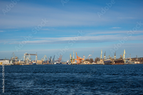 Wharf in the port in Gdynia, Pomorskie, Poland