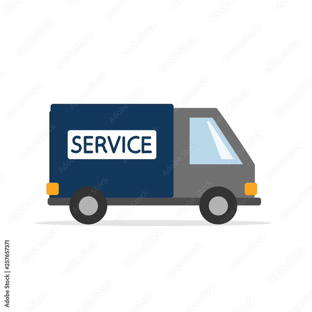 Service - working car. Vector graphics in flat style. Service - working car. Vector graphics in flat style.
