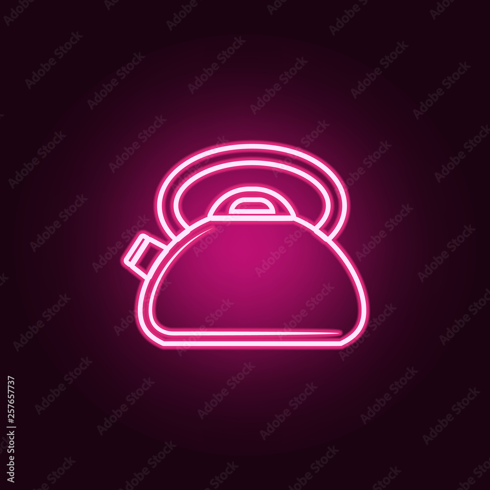 kettle icon. Elements of kitchen tools in neon style icons. Simple icon for websites, web design, mobile app, info graphics kettle icon. Elements of kitchen tools in neon style icons. Simple icon for websites, web design, mobile app, info graphics
