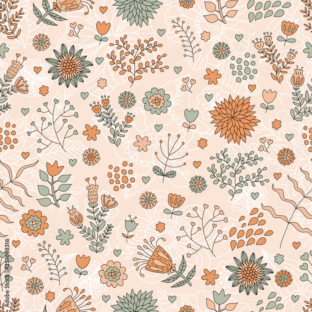 Seamless texture with flowers. Seamless pattern can be used for wallpaper, pattern fills, web page background,surface textures.