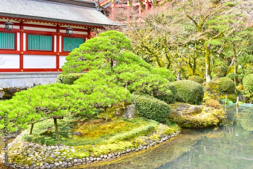 Traditional Japanese Garden at Yutoku Inari Shrine in Saga
