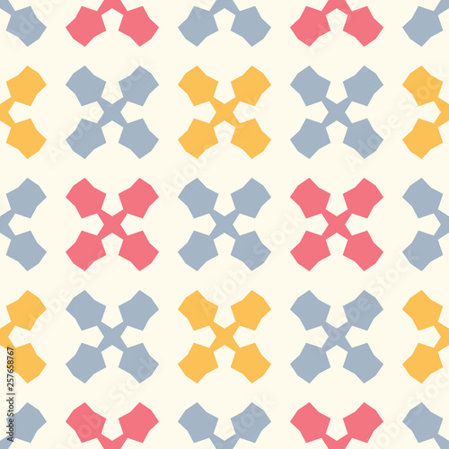 Bright seamless pattern with geometric elements.