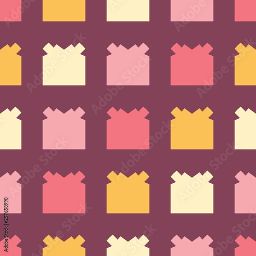 Seamless pattern with colorful geometric shapes.