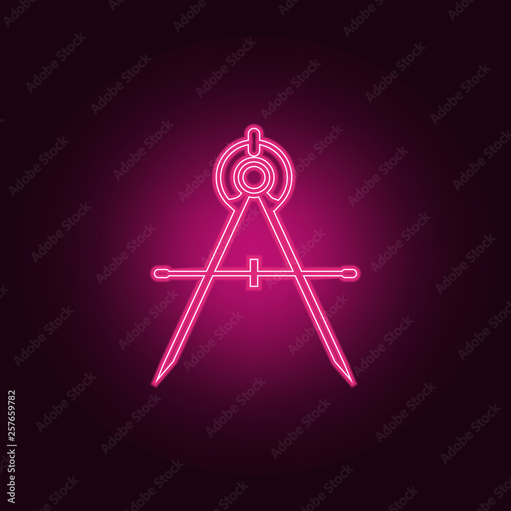 compass icon. Elements of measuring elements in neon style icons. Simple icon for websites, web design, mobile app, info graphics compass icon. Elements of measuring elements in neon style icons. Simple icon for websites, web design, mobile app, info graphics