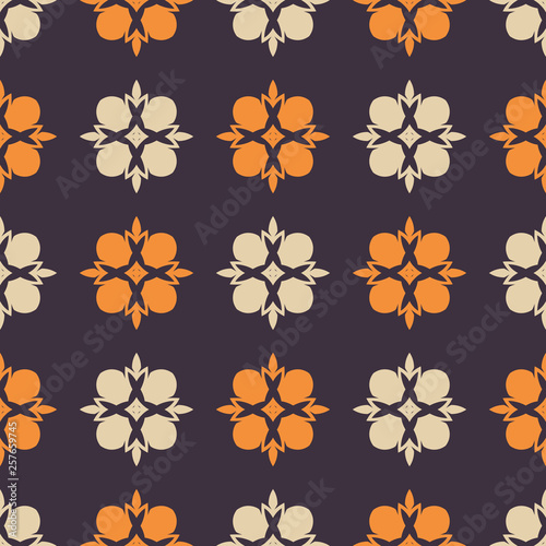 Seamless pattern with floral geometric elements.