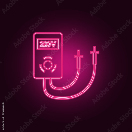 ammeter icon. Elements of measuring elements in neon style icons. Simple icon for websites, web design, mobile app, info graphics