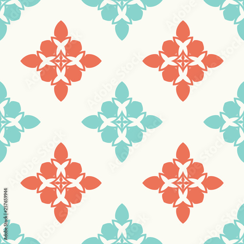 Bright seamless pattern with floral geometric ornament.
