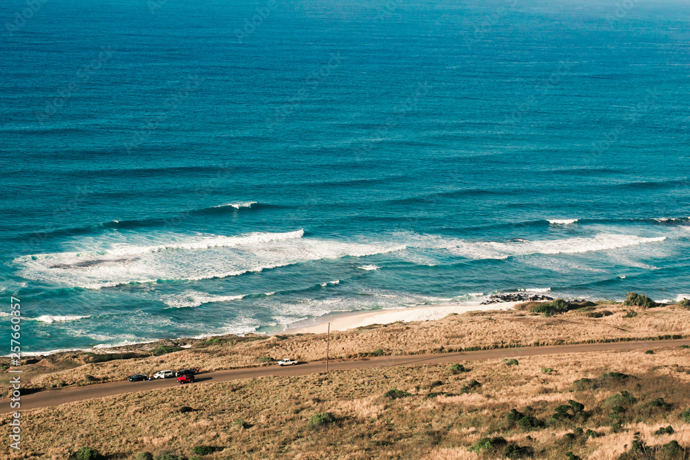 Ocean Waves on Island Coast and Shoreline Landscape Nature Photo