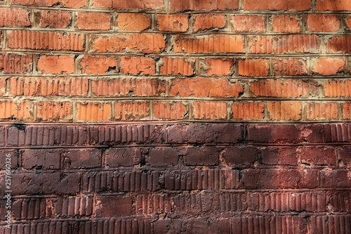 Old painted brick wall background. Brick wall texture