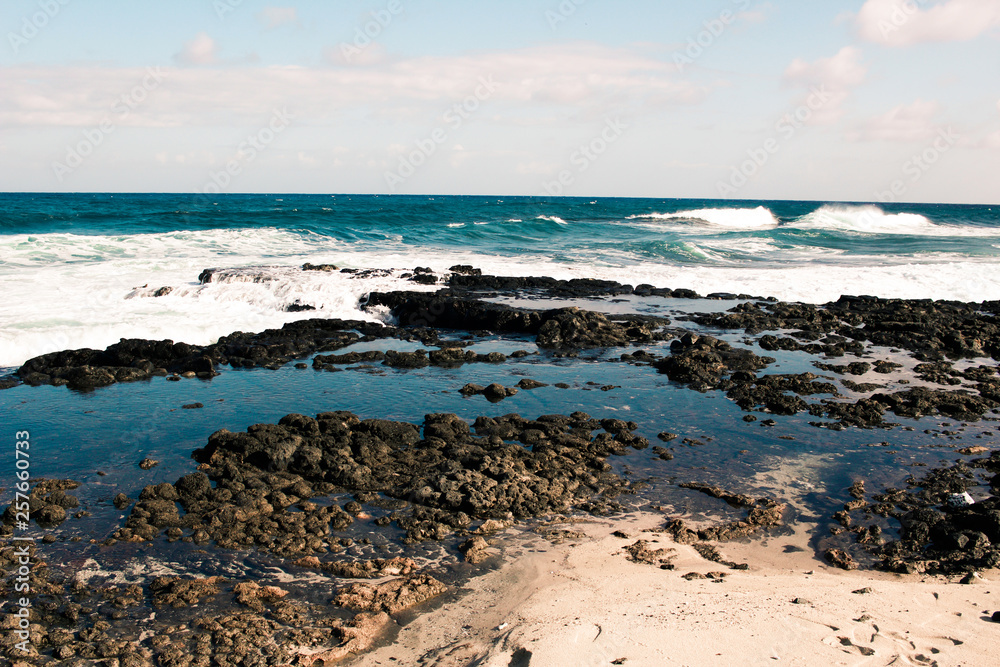 Ocean Waves on Island Coast and Shoreline Landscape Nature Photo Ocean Waves on Island Coast and Shoreline Landscape Nature Photo