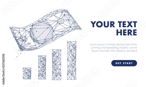 Business illustration with finance graphics, Innovative systems analytics, strategy technology programs of intuitive trade and progress management. Good idea for your awesome projects. Doodle vector.