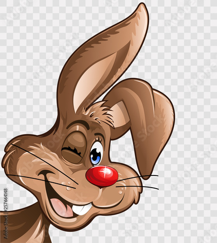 Hase freut sich isoliert freigestellt Ostern
