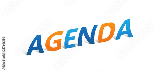 AGENDA upright paper letters typography