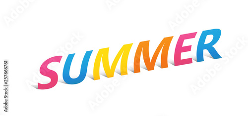 SUMMER upright paper letters typography