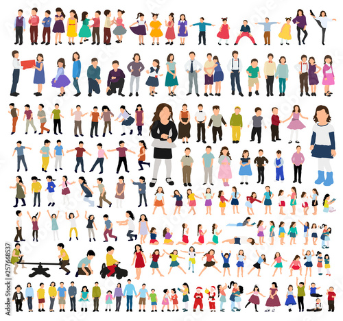 vector collection of kids in flat style © zolotons