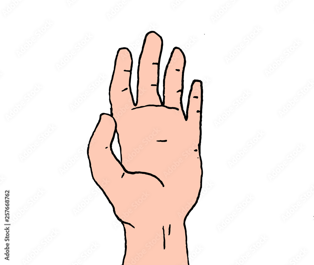 Illustration of an open hand like to grab or greet