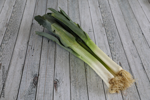 bunch of leeks on a table