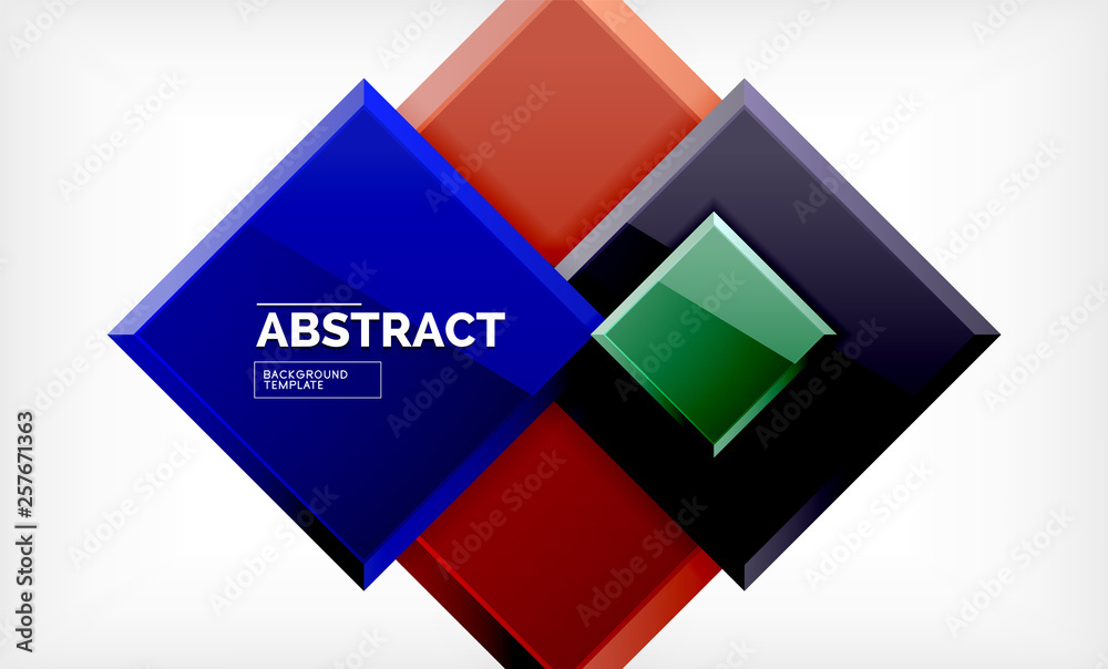 Geometric abstract background, modern square design