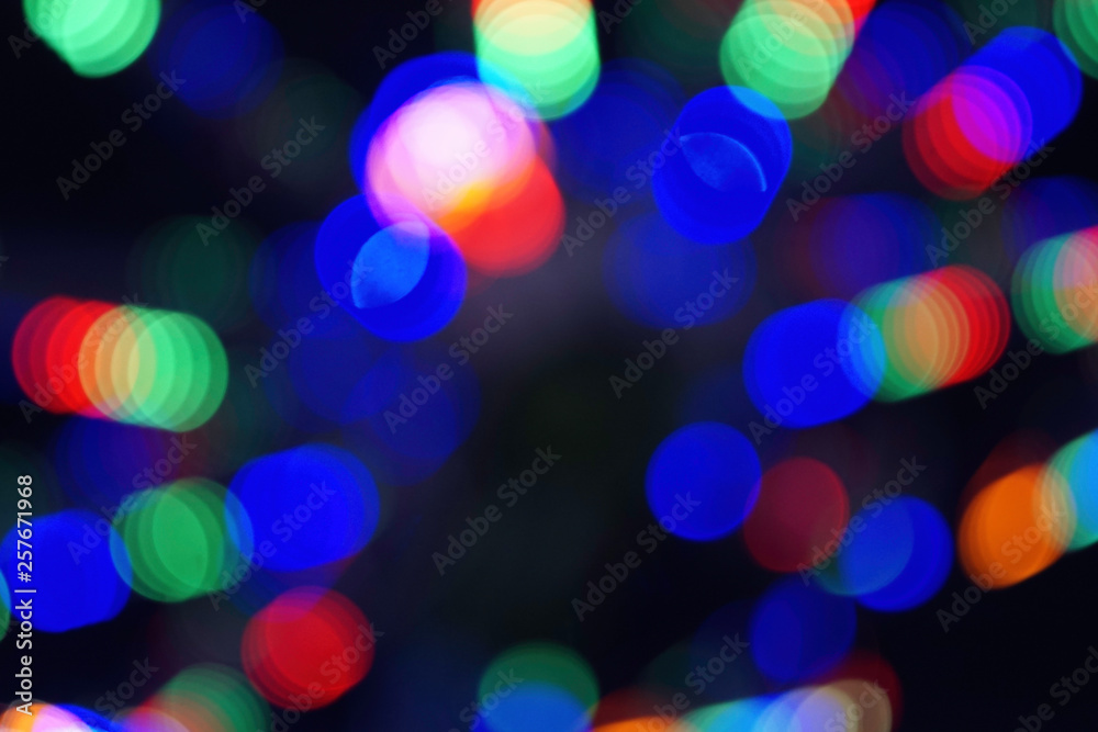 Colourful circle of bokeh from light for background