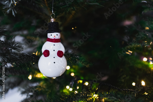 snowman on christmas tree