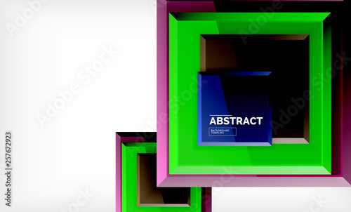 Geometric abstract background, modern square design