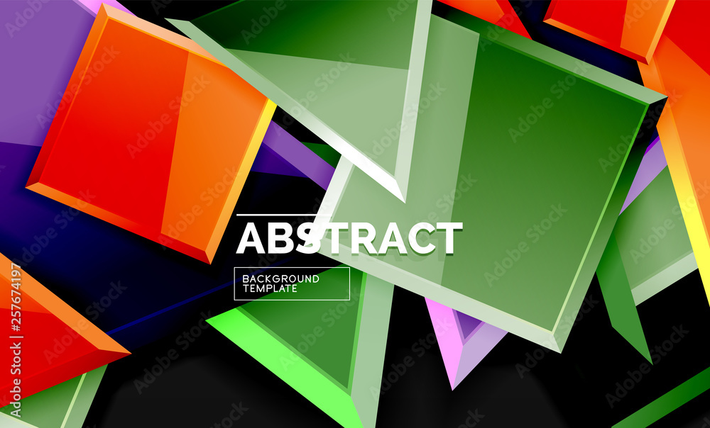 Glossy squares and triangles geometric backgrounds Glossy squares and triangles geometric backgrounds