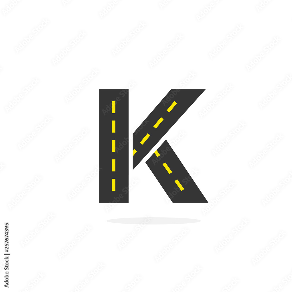 Vector Logo Road Logistics Letter K Vector Logo Road Logistics Letter K