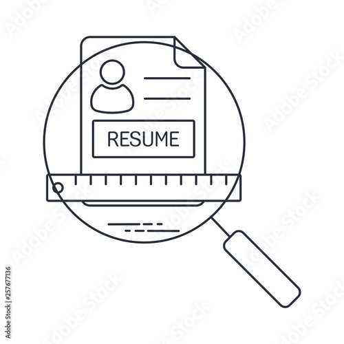 Review resume. Search for employee. Service. Vector linear icon.