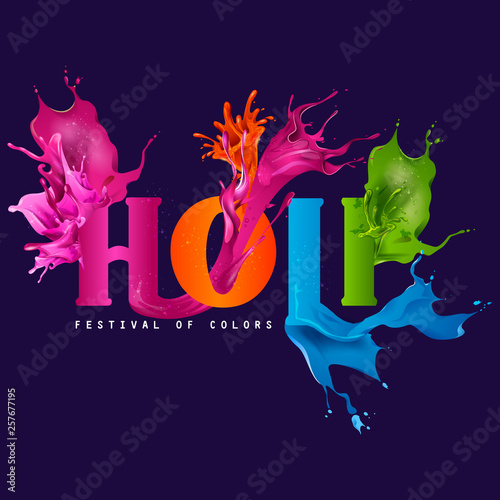 easy to edit vector illustration of Colorful splash for Holi background