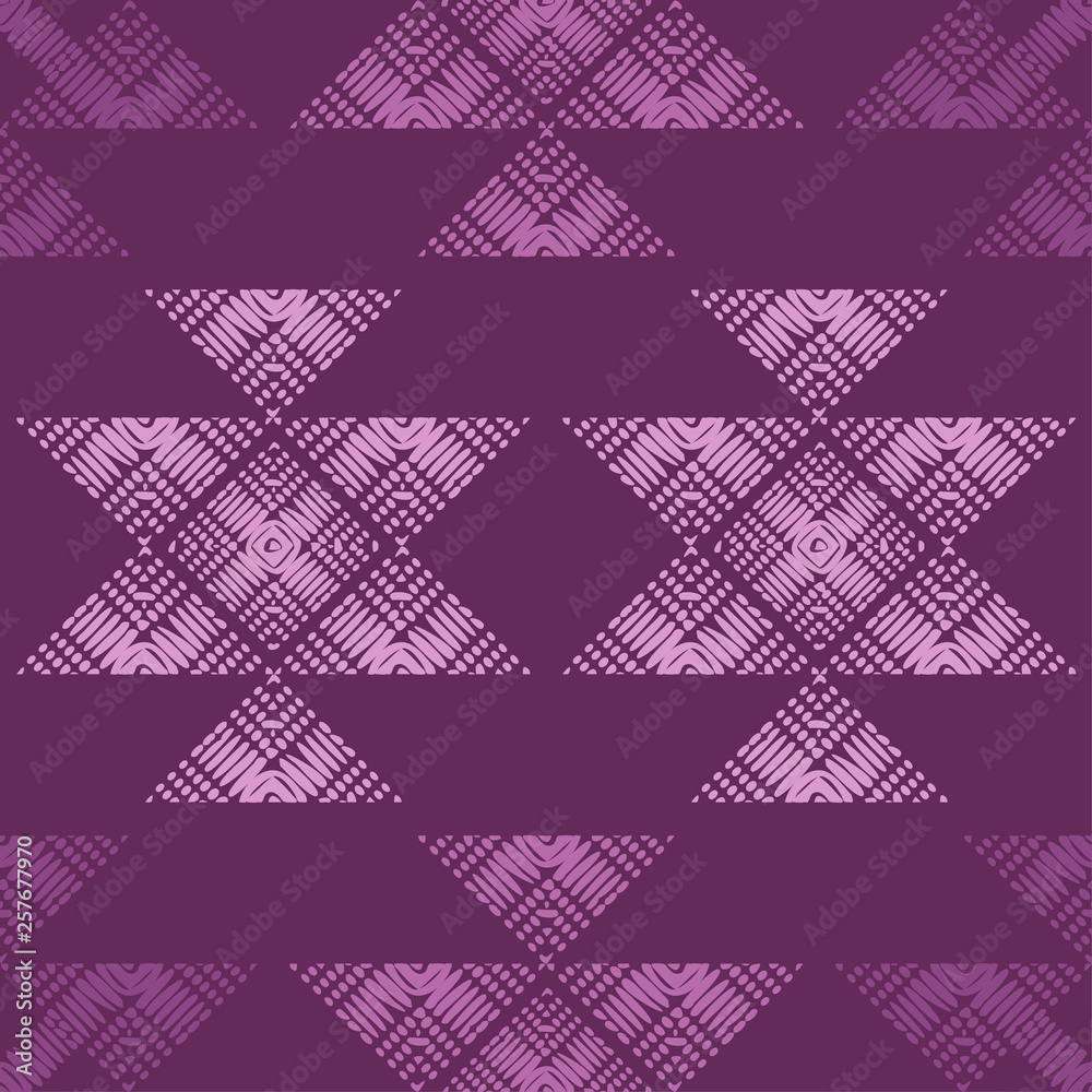 Ethnic boho seamless pattern. Patterned national figures. Patchwork texture. Weaving. Traditional ornament. Tribal pattern. Folk motif. Can be used for wallpaper, textile, invitation card, wrapping, w