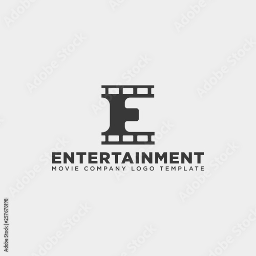 minimal letter E cinema simple logo template vector illustration icon element