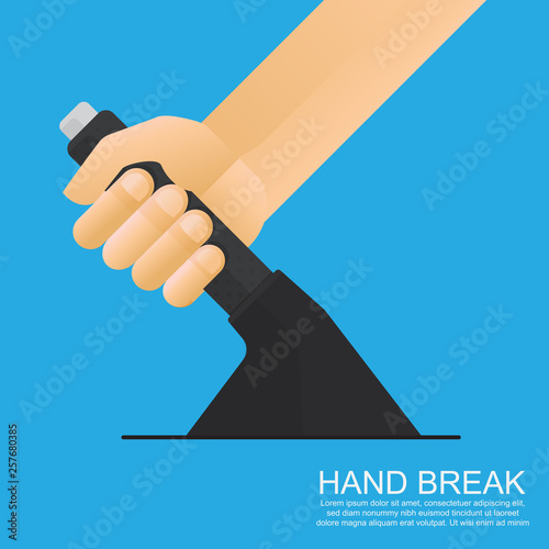 Hand brake vector flat design.