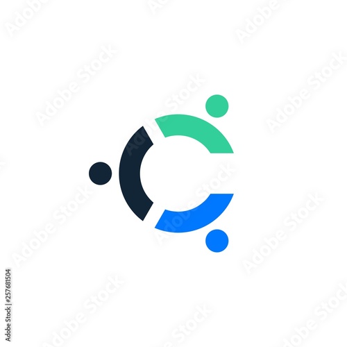 c letter people person logo vector icon