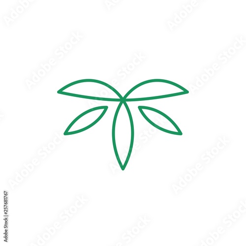 t letter leaf logo vector icon leaves illustration