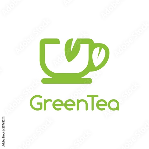 green tea vector logo design inspiration