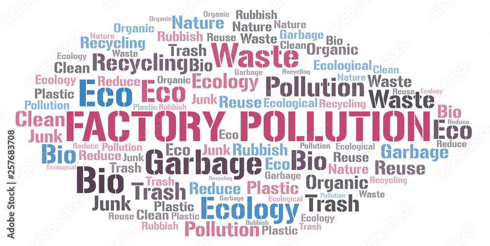 Fototapeta premium Factory Pollution word cloud.