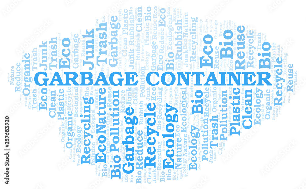 Fototapeta premium Garbage Container word cloud.