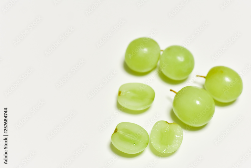 grapes, green grapes on a white background, fresh fruit grapes, green grapes on a white background, fresh fruit